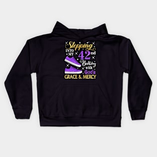 Stepping Into My 42nd Birthday With God's Grace & Mercy Bday Kids Hoodie